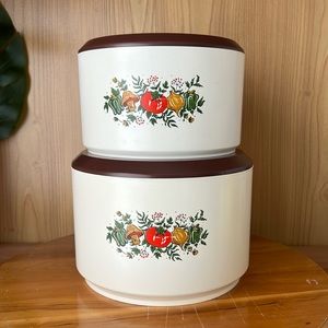 VINTAGE 70s Spice of Life Sterilite Canister Food Container Nesting Pair w/lids